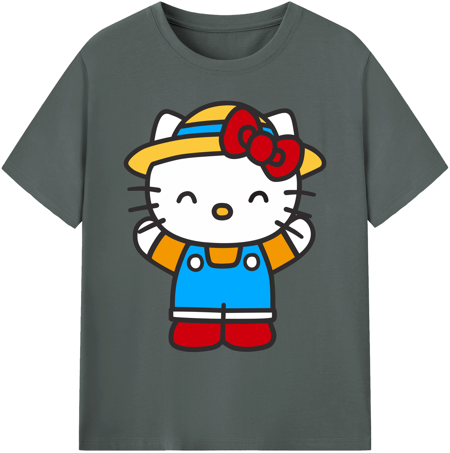 （画像用） Hello Kitty ハローキティ 綿100％ メンズ半袖Tシャツ｜肌触りやわらか＆通気性